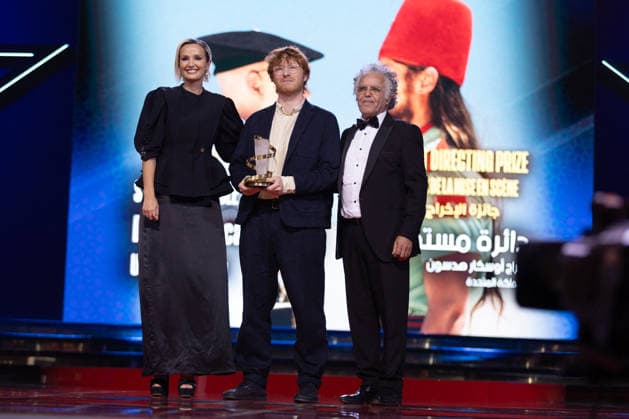22nd Marrakech International Film Festival Day 9 nb Julia Ducournau, Oscar Hudson and Hakim Belabbes attends the closing ceremony during day 9 of the 22nd Marrakech International Film Festival on December 06, 2025 in Marrakech, Maroc. Photo by Nasser Berzane ABACAPRESS.COM Marrakech  Copyright: xBerzanexNasser ABACAx