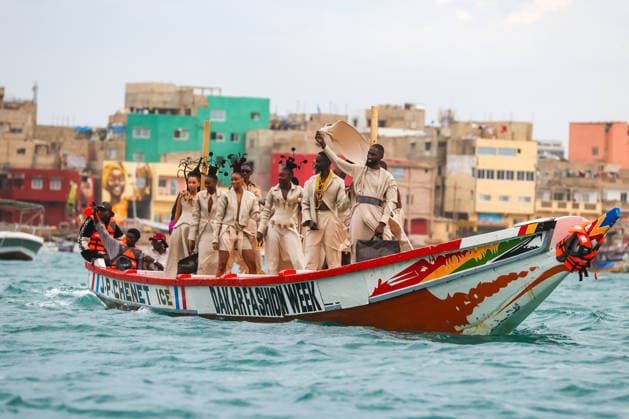 23rd Dakar Fashion Week held on fishing boats DAKAR, SENEGAL – DECEMBER 6: Models showcase designs aboard fishing boats off Ngor Island during the 23rd Dakar Fashion Week, organized by Senegalese-French designer Adama N’Diaye, founder of the brand Adama Paris, on December 6, 2025, in Dakar, Senegal. Cem Ozdel Anadolu Dakar Senegal. Editorial use only. Please get in touch for any other usage.  Copyright: x2025xAnadoluxCemxOzdelx