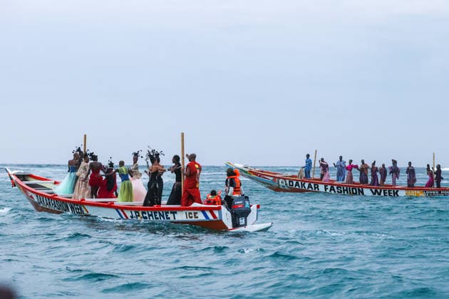 23rd Dakar Fashion Week held on fishing boats DAKAR, SENEGAL – DECEMBER 6: Models showcase designs aboard fishing boats off Ngor Island during the 23rd Dakar Fashion Week, organized by Senegalese-French designer Adama N’Diaye, founder of the brand Adama Paris, on December 6, 2025, in Dakar, Senegal. Cem Ozdel Anadolu Dakar Senegal. Editorial use only. Please get in touch for any other usage.  Copyright: x2025xAnadoluxCemxOzdelx