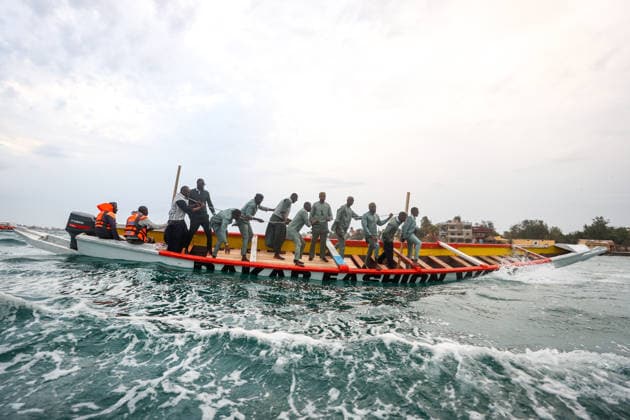 23rd Dakar Fashion Week held on fishing boats DAKAR, SENEGAL – DECEMBER 6: Models showcase designs aboard fishing boats off Ngor Island during the 23rd Dakar Fashion Week, organized by Senegalese-French designer Adama N’Diaye, founder of the brand Adama Paris, on December 6, 2025, in Dakar, Senegal. Cem Ozdel Anadolu Dakar Senegal. Editorial use only. Please get in touch for any other usage.  Copyright: x2025xAnadoluxCemxOzdelx