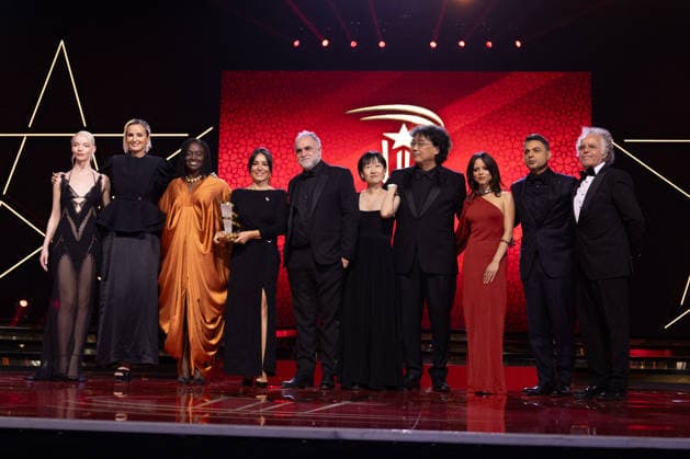 22nd Marrakech International Film Festival Day 9 nb Anya Taylor-Joy, Julia Ducournau, Aïssa Maïga, Erige Sehiri, Karim Aïnouz, Celine Song, Bong Joon-ho, Jenna Ortega, Payman Maadi and Hakim Belabbes attends the closing ceremony during day 9 of the 22nd Marrakech International Film Festival on December 06, 2025 in Marrakech, Maroc. Photo by Nasser Berzane ABACAPRESS.COM Marrakech  Copyright: xBerzanexNasser ABACAx