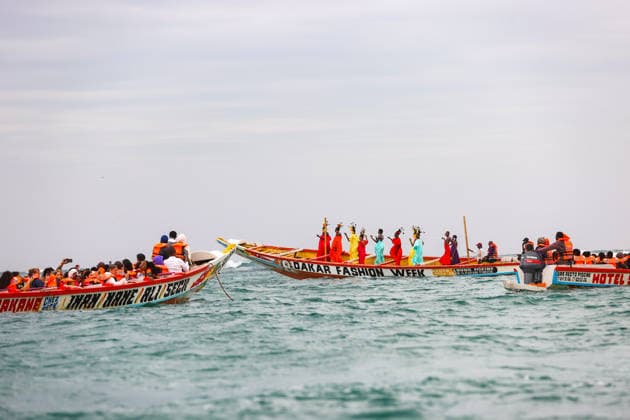 23rd Dakar Fashion Week held on fishing boats DAKAR, SENEGAL – DECEMBER 6: Models showcase designs aboard fishing boats off Ngor Island during the 23rd Dakar Fashion Week, organized by Senegalese-French designer Adama N’Diaye, founder of the brand Adama Paris, on December 6, 2025, in Dakar, Senegal. Cem Ozdel Anadolu Dakar Senegal. Editorial use only. Please get in touch for any other usage.  Copyright: x2025xAnadoluxCemxOzdelx