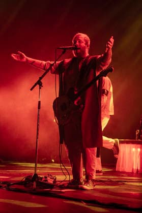 Everything Everything at Brixton Academy 06 12 2025 Art rock band from Manchester, Everything Everything perform at Brixton Academy in London on 6th December 2025, on tour celebrating the tenth anniversary of their third album Get To Heaven. Jonathan Higgs - vocals Jeremy Pritchard bass Alex Robertshaw guitar Michael Spearman drums Peter SenÃ - keyboards, Credit:Zoran Veselinovic Avalon UK, London, Brixton Academy  Copyright: xZoranxVeselinovicx xAvalonx 1057226353
