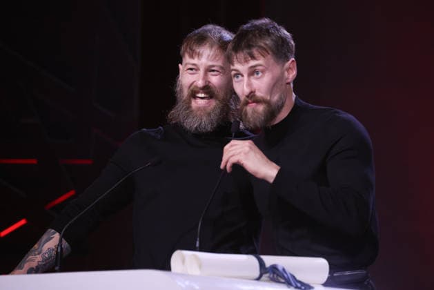 Elliott Tittensor and Luke Tittensor are seen on stage after receiving the Best Performance By An Actor Award for the film Straight Circle during the Closing Ceremony during the 22nd Marrakech International Film Festival Marrakech, Morocco 06 12 2025 451320 2025 12 06 MARRAKECH Morocco  Copyright: xRomualdxMeigneuxx xStarfacex STAR_451320_049