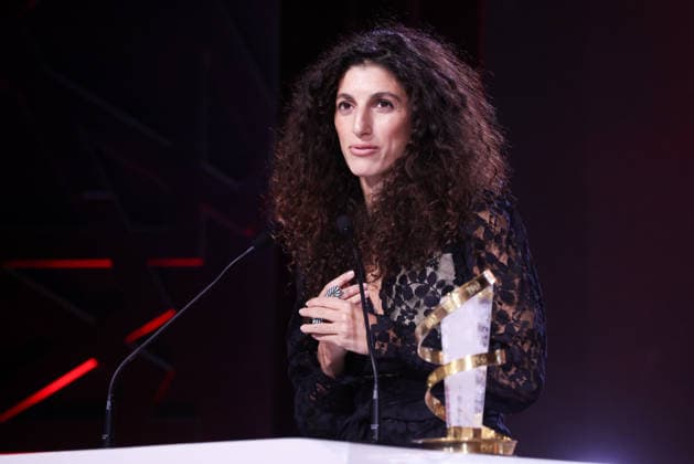 Jihan Kikhia poses on stage after receiving the Jury Prize for the film My Father and Qaddafi during the Closing Ceremony during the 22nd Marrakech International Film Festival Marrakech, Morocco 06 12 2025 451320 2025 12 06 MARRAKECH Morocco  Copyright: xRomualdxMeigneuxx xStarfacex STAR_451320_086