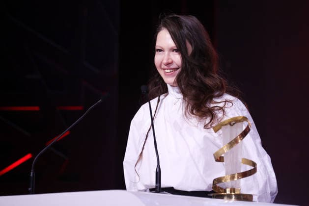 Vladlena Sandu poses on stage after receiving the Jury Prize Award for the film Memory during the Closing Ceremony during the 22nd Marrakech International Film Festival Marrakech, Morocco 06 12 2025 451320 2025 12 06 MARRAKECH Morocco  Copyright: xRomualdxMeigneuxx xStarfacex STAR_451320_092
