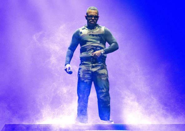06 12 2025, xlakx, Entertainment Music, Luciano Still Human Tour 2025 v l The rapper Luciano buergerll Patrick Großmann is on stage at the Uber Arena Berlin Berlin during his Still Human Tour 2025 Daniel Lakomski