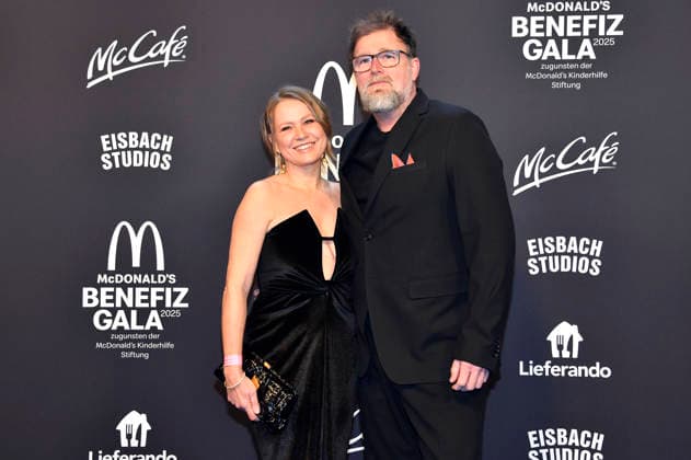 Nova Meierhenrich and Brian Bojsen at the 20 McDonald s Benefit Gala in aid of the McDonald s Childrens Aid Foundation at Eisbach Studios Munich, 06 12 2025 Foto:xB.xInsingerx xFuturexImagex mcdonalds_5217
