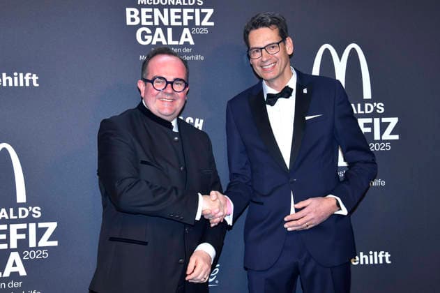 Clemens Baumgärtner and Adrian Köstler at the 20 McDonald s Benefit Gala in aid of the McDonald s Childrens Aid Foundation at the Eisbach Studios in Munich, 06 12 2025 Foto:xB.xInsingerx xFuturexImagex mcdonalds_5322