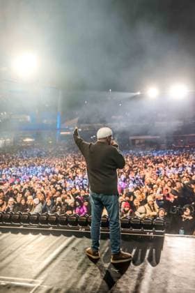 06 12 2025, Schladming, AUT, On the road in Styria, Ski Opening 2025, Surprise performance, DJ Ötzi, Backstreet Boys, in the picture DJ Ötzi, Gerry Friedle,