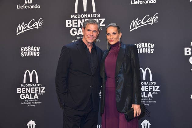 Sven Martinek with partner Bianca Rütter McDonalds Benefit Gala McDonalds Childrens Aid Foundation Eisbach Studios Munich 06 December 2025