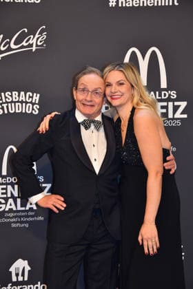 Wigald Boning with wife Teresa McDonalds Benefit Gala McDonalds Childrens Aid Foundation Eisbach Studios Munich 06 December 2025