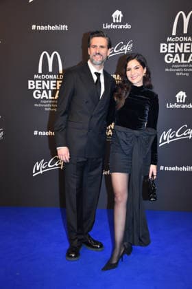 Tom Beck with wife Chryssanthi Kavazi McDonalds Benefit Gala McDonalds Childrens Aid Foundation Eisbach Studios Munich 06 December 2025