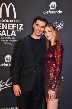 Diego Pooth with girlfriend Louisa Büscher McDonalds Benefit Gala McDonalds Childrens Aid Foundation Eisbach Studios Munich 06 December 2025