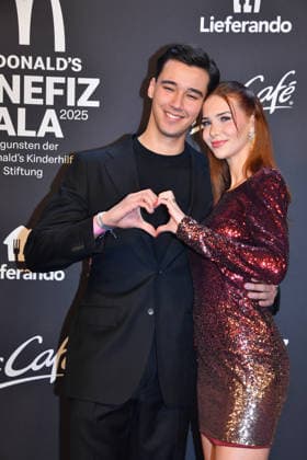 Diego Pooth with girlfriend Louisa Büscher McDonalds Benefit Gala McDonalds Childrens Aid Foundation Eisbach Studios Munich 06 December 2025