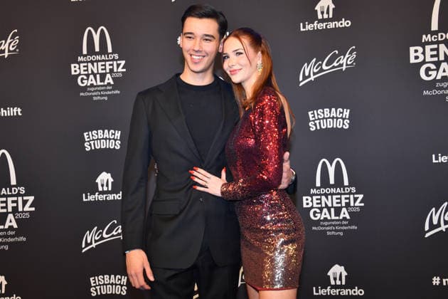 Diego Pooth with girlfriend Louisa Büscher McDonalds Benefit Gala McDonalds Childrens Aid Foundation Eisbach Studios Munich 06 December 2025