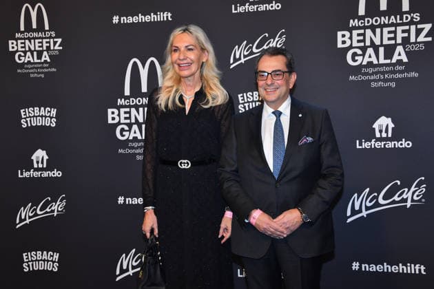 Saskia Greipl Kostandinidis and Stavros Konstantinidis McDonalds Benefit Gala McDonalds Childrens Aid Foundation Eisbach Studios Munich 06 December 2025