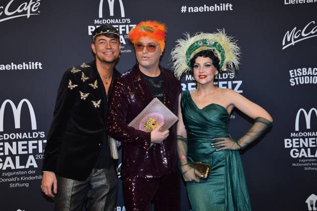 Marcell Damaschke, Pauline Stolze and Julian F Soeckel McDonalds Benefit Gala McDonalds Childrens Aid Foundation Eisbach Studios Munich 06 December 2025