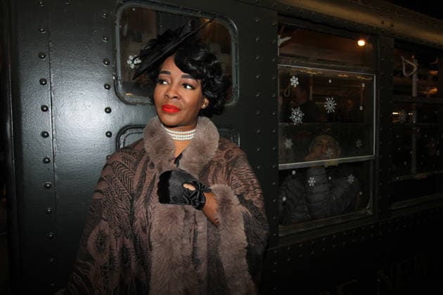 December 7, 2025, Manhattan, New York, USA: New York ,New York December 7,2025..Vintage Holiday Train Ride.. NYC Transit Museum hosts there annual vintage train ride for the holiday season. Trains features eight cars from the 1930s These vintage Independent Subway System (IND) cars were built for the first subway company operated by the City of New York. Depression-era Art Deco aesthetic. With rattan seats, paddle ceiling fans, incandescent light bulbs, roll signs, and period advertisements, Manhattan USA - ZUMAct2_ 20251207_faf_ct2_036 Copyright: xBrucexCotlerx