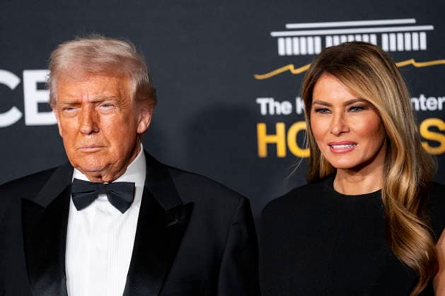 President Donald Trump and First Lady Melania Trump arrive on the red carpet for the 48th annual Kennedy Center Honors at the Kennedy Center in Washington DC on Sunday, December 7, 2025. President Donald Trump will host this year s event, which honors songwriter George Strait, actors Michael Crawford and Sylvester Stallone, singer Gloria Gaynor, and the rock band Kiss.  WAP20251207504 BONNIExCASH