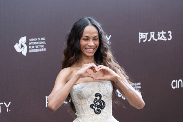 SANYA, CHINA - DECEMBER 08: American actress Zoe Saldana attends the China premiere of film Avatar: Fire and Ash on December 8, 2025 in Sanya, Hainan Province of China.  Copyright: xVCGx 111608504252