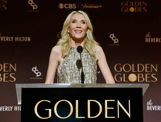 Entertainment Bilder des Tages Helen Hoehne, President of the Golden Globe Awards opens the announcement nominations for the 83rd Annual Golden Globe Awards in Beverly Hills, California on Monday, December 8, 2025. The Golden Globes will air on CBS and stream on Paramount+ on Sunday, Jan. 11, at 8 p.m. ET.  LAP2025120806 JIMxRUYMEN