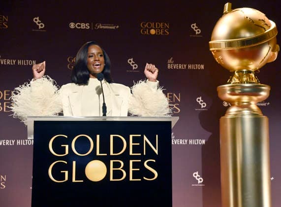 Skye P. Marshall announces nominations for the 83rd Annual Golden Globe Awards in Beverly Hills, California on Monday, December 8, 2025. The Golden Globes will air on CBS and stream on Paramount+ on Sunday, Jan. 11, at 8 p.m. ET.  LAP2025120808 JIMxRUYMEN