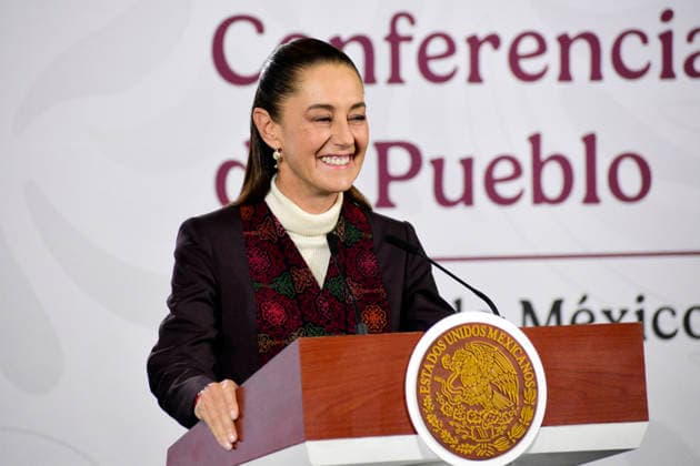 Mexico™s President Claudia Sheinbaum News Conference Mexico™s President Claudia Sheinbaum Pardo speaks during a briefing conference at National Palace. on December 8, 2025 in Mexico City, Mexico. (Photo by Luis Barron Eyepix Group) Copyright: xLuisxBarronx xEyepixxGroupx LB_08122025_173815