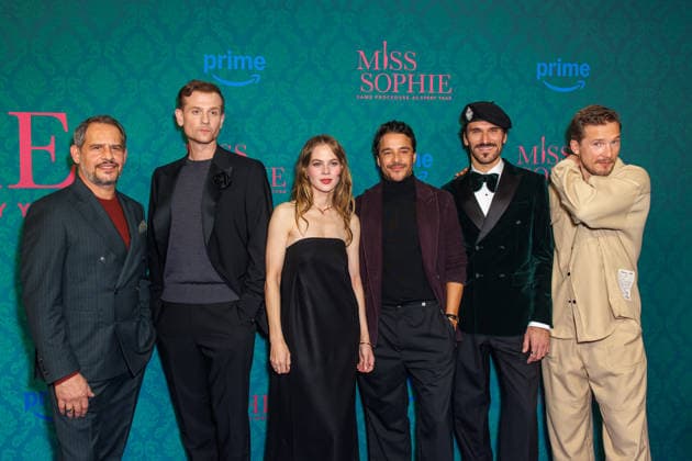 Amazon Premiere Miss Sophie Same Procedure As Every Year Moritz Bleibtreu, Christoph Schechinger, Alicia von Rittberg, Kostja Ullmann, Vladimir Korneev and Jacob Matschenz at the premiere of the Amazon Prime series Miss Sophie Same Procedure As Every Year at Clärchens Ballhaus on 08 12 2025 in Berlin Copyright: xEventpressxKochanx