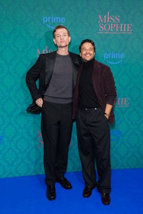 Amazon Premiere Miss Sophie Same Procedure As Every Year Christoph Schechinger and Kostja Ullmann at the premiere of the Amazon Prime series Miss Sophie Same Procedure As Every Year at Clärchens Ballhaus on 08 12 2025 in Berlin Copyright: xEventpressxKochanx