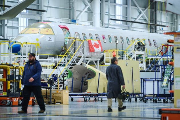December 8, 2025, Mississauga, On, Canada: Jet planes are assembled at Bombardier s aircraft assembly centre in Mississauga, Ont., on Monday, Dec. 8, 2025. Mississauga Canada  - ZUMAc35_ 20251208_zaf_c35_106 Copyright: xSammyxKoganx