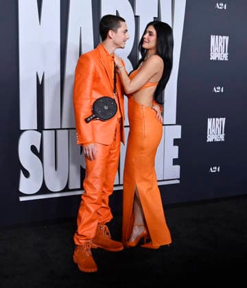 Cast member Timothee Chalamet and Kylie Jenner attend the special screening of the motion picture sports drama Marty Supreme at the Samuel Goldwyn Theater in Beverly Hills, California on Monday, December 8, 2025. Storyline: Marty Mauser, a young man with a dream no one respects, goes to hell and back in pursuit of greatness.  LAP20251208802 JIMxRUYMEN