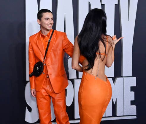 Cast member Timothee Chalamet and Kylie Jenner attend the special screening of the motion picture sports drama Marty Supreme at the Samuel Goldwyn Theater in Beverly Hills, California on Monday, December 8, 2025. Storyline: Marty Mauser, a young man with a dream no one respects, goes to hell and back in pursuit of greatness.  LAP20251208804 JIMxRUYMEN