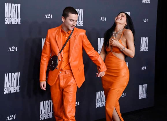 Cast member Timothee Chalamet and Kylie Jenner attend the special screening of the motion picture sports drama Marty Supreme at the Samuel Goldwyn Theater in Beverly Hills, California on Monday, December 8, 2025. Storyline: Marty Mauser, a young man with a dream no one respects, goes to hell and back in pursuit of greatness.  LAP20251208805 JIMxRUYMEN