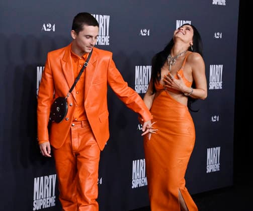 Cast member Timothee Chalamet and Kylie Jenner attend the special screening of the motion picture sports drama Marty Supreme at the Samuel Goldwyn Theater in Beverly Hills, California on Monday, December 8, 2025. Storyline: Marty Mauser, a young man with a dream no one respects, goes to hell and back in pursuit of greatness.  LAP20251208806 JIMxRUYMEN