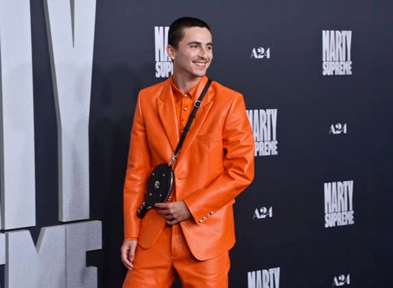 Cast member Timothee Chalamet attends the special screening of the motion picture sports drama Marty Supreme at the Samuel Goldwyn Theater in Beverly Hills, California on Monday, December 8, 2025. Storyline: Marty Mauser, a young man with a dream no one respects, goes to hell and back in pursuit of greatness.  LAP20251208810 JIMxRUYMEN