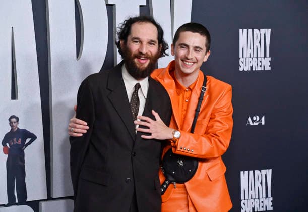 Cast member Timothee Chalamet (R) and directorJosh Safdie attend the special screening of the motion picture sports drama Marty Supreme at the Samuel Goldwyn Theater in Beverly Hills, California on Monday, December 8, 2025. Storyline: Marty Mauser, a young man with a dream no one respects, goes to hell and back in pursuit of greatness.  LAP20251208814 JIMxRUYMEN