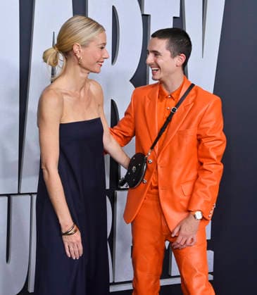 Cast members Timothee Chalamet (R) and Gwyneth Paltrow attend the special screening of the motion picture sports drama Marty Supreme at the Samuel Goldwyn Theater in Beverly Hills, California on Monday, December 8, 2025. Storyline: Marty Mauser, a young man with a dream no one respects, goes to hell and back in pursuit of greatness.  LAP20251208821 JIMxRUYMEN