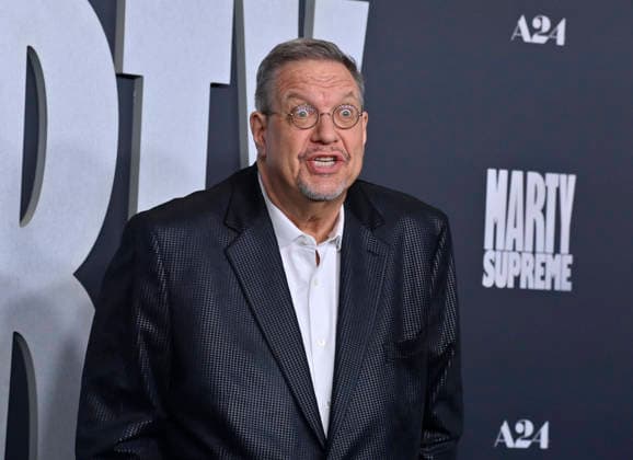 Cast member Penn Jillette attends the special screening of the motion picture sports drama Marty Supreme at the Samuel Goldwyn Theater in Beverly Hills, California on Monday, December 8, 2025. Storyline: Marty Mauser, a young man with a dream no one respects, goes to hell and back in pursuit of greatness.  LAP20251208833 JIMxRUYMEN