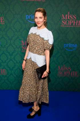 ABBberlin Nikola Kastner actress on the blue carpet at the cinema premiere of the Amazon prime series of MISS SOPHIE SAME PROCEDURE AS EVERY YEAR at Claerchens Ballhaus on 08 12 2025 Berlin Berlin Germany