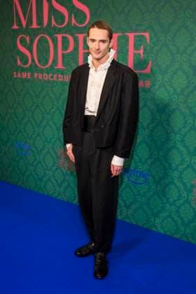 ABBberlin Daniil Kremkin actor on the blue carpet at the cinema premiere of the Amazon prime series of MISS SOPHIE SAME PROCEDURE AS EVERY YEAR at Claerchens Ballhaus on 08 12 2025 Berlin Berlin Germany