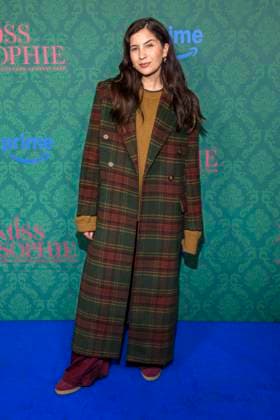 ABBberlin Bianca Nawrath actress on the blue carpet at the cinema premiere of the Amazon prime series of MISS SOPHIE SAME PROCEDURE AS EVERY YEAR at Claerchens Ballhaus on 08 12 2025 Berlin Berlin Germany
