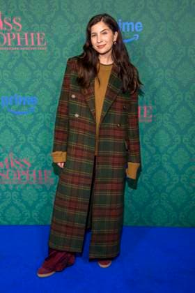ABBberlin Bianca Nawrath actress on the blue carpet at the cinema premiere of the Amazon prime series of MISS SOPHIE SAME PROCEDURE AS EVERY YEAR at Claerchens Ballhaus on 08 12 2025 Berlin Berlin Germany