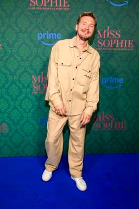 ABBberlin Jacob Matschenz actress on the blue carpet at the cinema premiere of the Amazon prime series of MISS SOPHIE SAME PROCEDURE AS EVERY YEAR at Claerchens Ballhaus on 08 12 2025 Berlin Berlin Germany