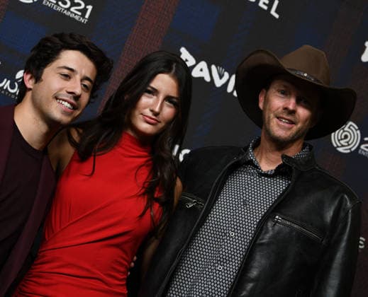 December 8, 2025, Lehi, Utah, USA: (LÃ¢â‚¬˜R) BRANDON ENGMAN, LOUISE BURTON and JOHN BURTON attend the world premiere of DAVID at Megaplex Theatres Thanksgiving Point in Lehi, Utah, USA. Lehi USA - ZUMAm292 20251208_znp_m292_028 Copyright: xCharles-McClintockxWilsonx