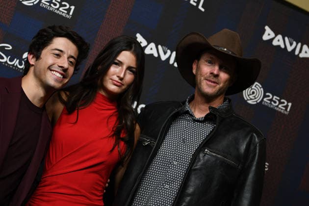 December 8, 2025, Lehi, Utah, USA: (LÃ¢â‚¬˜R) BRANDON ENGMAN, LOUISE BURTON and JOHN BURTON attend the world premiere of DAVID at Megaplex Theatres Thanksgiving Point in Lehi, Utah, USA. Lehi USA - ZUMAm292 20251208_znp_m292_030 Copyright: xCharles-McClintockxWilsonx
