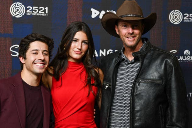 December 8, 2025, Lehi, Utah, USA: (LÃ¢â‚¬˜R) BRANDON ENGMAN, LOUISE BURTON and JOHN BURTON attend the world premiere of DAVID at Megaplex Theatres Thanksgiving Point in Lehi, Utah, USA. Lehi USA - ZUMAm292 20251208_znp_m292_033 Copyright: xCharles-McClintockxWilsonx