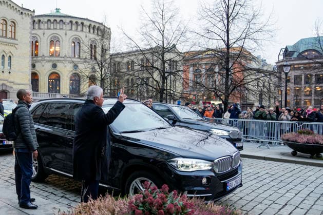 Nobel Peace Prize 2025 Oslo 20251209 Panamas President JosÃ Raul Mulino leaves the Grand hotel in Oslo on Tuesday afternoon in connection with the award of the Nobel Peace  Copyright: xHeikoxJungex xNTBx