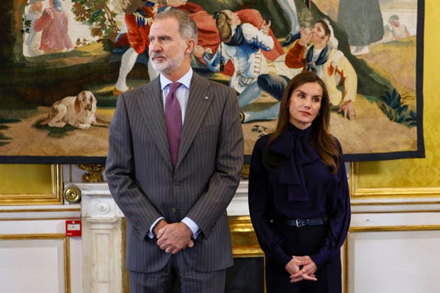 09-12-2025 Madrid Queen Letizia and King Felipe during the annual meeting of the Board of Trustees of the Cervantes Institute at the Royal Palace of Aranjuez in Madrid. Â  Copyright: xPPEx