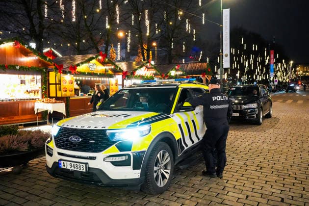 Nobel Peace Prize 2025 Oslo 20251209 Police on Karls Johans gate in Oslo Tuesday afternoon in connection with the award of the Nobel Peace Prize 2025 The Venezuelan opposition leader Maria Corina Machado is awarded the prize for her tireless work to secure d  Copyright: xOlexBerg-Rustenx xNTBx